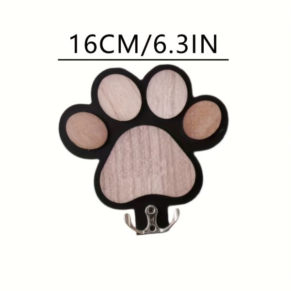 Personalized Dog Wall Hook | Paw Print - Custom Carved Name/Date/Text Suitable for Collar & Coat Hanger, Wood Pet Memorial Gift, Durable Hanging Hook for Coats, Collars, Keys - for Entryway,, Pet Store Display