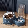 [Pet Rice Bowl] (Customized) Personalized, 1pc, Pet Rice Bowl, Cat Bowl, Dog Basin, Anti-Knock, Oblique Neck Protection, Automatic Drinking Water, Suitable for Other Small And Medium-Sized Pets Such As Cats And Dogs, Without Battery