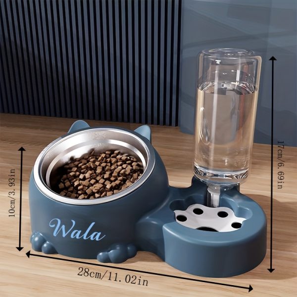 [Pet Rice Bowl] (Customized) Personalized, 1pc, Pet Rice Bowl, Cat Bowl, Dog Basin, Anti-Knock, Oblique Neck Protection, Automatic Drinking Water, Suitable for Other Small And Medium-Sized Pets Such As Cats And Dogs, Without Battery