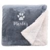 product-fancy-ce22da49-a36b-4ddd-9103-4ed89a12c39e Dog Blanket - Cat Blanket- Personalised Dog Blanket - Puppy Blanket - Paw Print Blanket - Super Soft Pet Blanket - Embroidered Blanket