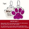 Dog Paw Print Keychain Compatible for Pets - Name & Phone Number/Address Tag with Paw Print - Pet Lover Gift for Dog Owners (Add-Ons Available)