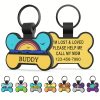 Customized Silent Bone-Shaped Dog Tag with Silicone Material for Pet Identity, Engraved Personalized Pet Tag for Dogs and Cats