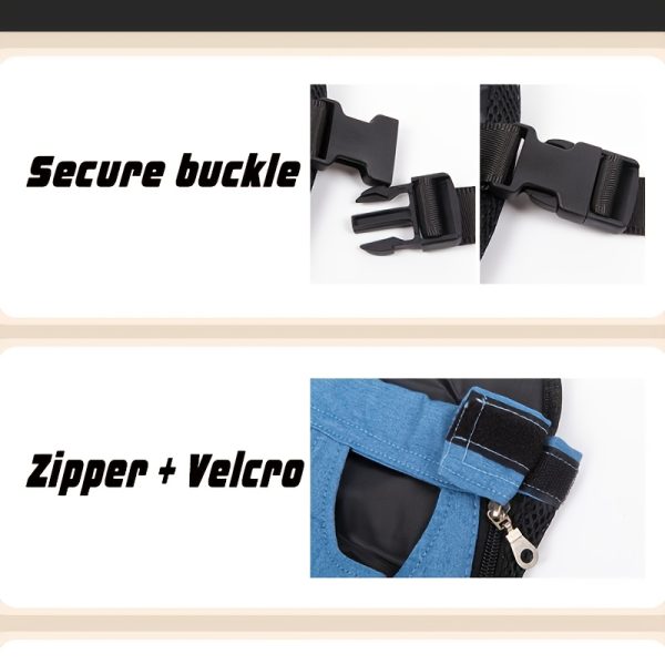 Custom 1pc Dog Carrier Bag, Self-Defined Text Dog Carrier Bag, Adjustable Pet Harness for Small to Medium Dogs and Cats, Breathable and Heat-Resistant, Quick-Release Safety Buckle, Comfortable Chest Harness, Zipper Closure