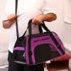 Personalized Embroidered Pet Name Portable Dog Backpack, Large Capacity Breathable Foldable Messenger Bag with Zipper Stretch Design-suitable for Most Small/medium/large Dogs and Cats, Purple/pink/black-size S/M/L