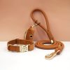 product-fancy-dd28eda4-3e1c-4dd9-b172-a18fbc940bfa Customizable Soft and Comfortable Velvet Pet Dog Collar with High-Tensile Zinc Alloy Hook Buckle, Hand-Woven Round Rope Waste Bag Set. Free Laser Engraving of Pet Dog's Name and Owner's Phone Number. Dog Birthday Gift, Wedding Gift, Christmas Gift
