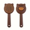 1pc Customizable Name Cat Bathing And Massage Brush - Self-Cleaning Pet Grooming Comb for Shedding, Pink And Green, Soft PP Material, Gentle on Cats, Ideal for Bathing And Hair Removal, Cat Grooming, Perfect Gift Choice