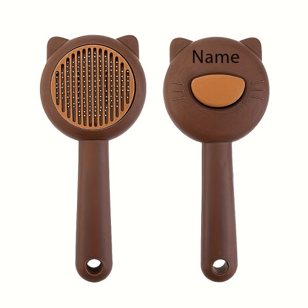 1pc Customizable Name Cat Bathing And Massage Brush - Self-Cleaning Pet Grooming Comb for Shedding, Pink And Green, Soft PP Material, Gentle on Cats, Ideal for Bathing And Hair Removal, Cat Grooming, Perfect Gift Choice