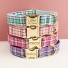 product-fancy-e60ac5dc-fdd1-433a-81a3-93918624c14a XINXIPETS Customized Plaid Dog Collar - Adjustable Metal Buckle, Personalized Name & Phone Engraving, Durable Polyester, Multi-Color Options for All Dog Sizes, Anti-Loss Safety Design, Dog Collar Personalized, Goldtoned Metal