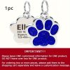 Dog Paw Print Keychain Compatible for Pets - Name & Phone Number/Address Tag with Paw Print - Pet Lover Gift for Dog Owners (Add-Ons Available)