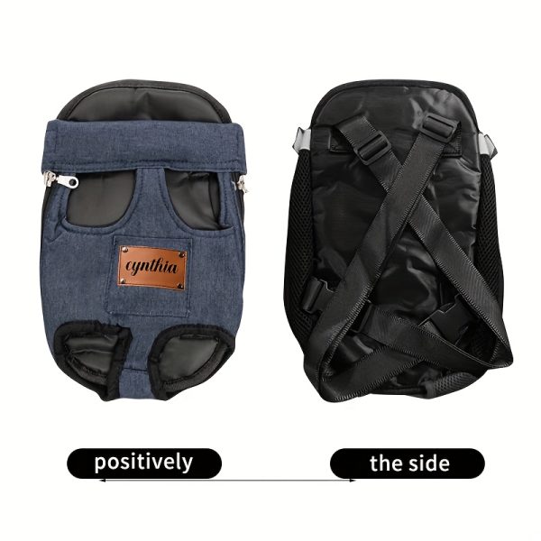 Custom 1pc Dog Carrier Bag, Self-Defined Text Dog Carrier Bag, Adjustable Pet Harness for Small to Medium Dogs and Cats, Breathable and Heat-Resistant, Quick-Release Safety Buckle, Comfortable Chest Harness, Zipper Closure