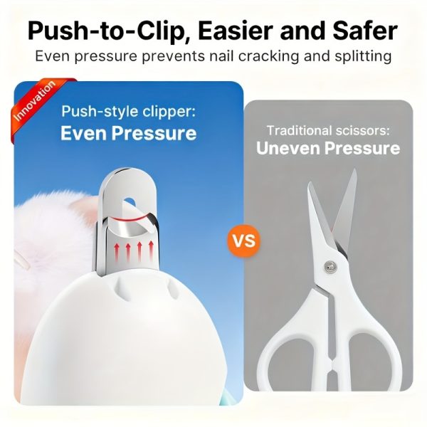 Cat Nail Clippers with 4 Adjustable Size Trimming Holes and a Hidden Nail File | Safe Nail Trimmers Suitable for Kittens and Indoor Cats | Splash-proof Claw Scissors for Cat Grooming