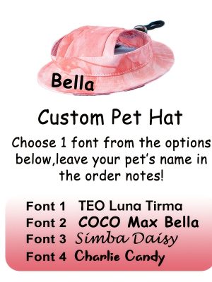 [Customized]Personalized Pet Bucket Hat Custom Name Font Pet Sun Cap for Dogs Cats Outdoor Adjustable Pet Hat Cute Puppy Kitty Fashion Additions