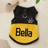 [Customized Colored Logo] - Pet Customizable - Breathable Mesh Vest - Suitable for Cats And Dogs - with Paw Print Design And D-Ring - for Leash Use - Available in Pink, Blue, Green, Lemon Yellow, And Light Purple - with 4 Sizes to Choose from