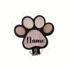 Personalized Dog Wall Hook | Paw Print - Custom Carved Name/Date/Text Suitable for Collar & Coat Hanger, Wood Pet Memorial Gift, Durable Hanging Hook for Coats, Collars, Keys - for Entryway,, Pet Store Display