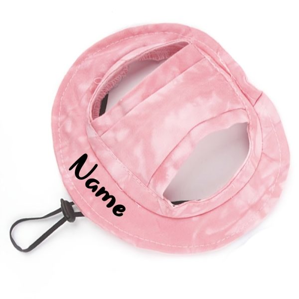 [Customized]Personalized Pet Bucket Hat Custom Name Font Pet Sun Cap for Dogs Cats Outdoor Adjustable Pet Hat Cute Puppy Kitty Fashion Additions