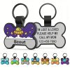 Customized Silent Bone-Shaped Dog Tag with Silicone Material for Pet Identity, Engraved Personalized Pet Tag for Dogs and Cats