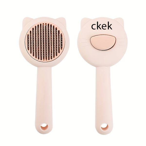 1pc Customizable Name Cat Bathing And Massage Brush - Self-Cleaning Pet Grooming Comb for Shedding, Pink And Green, Soft PP Material, Gentle on Cats, Ideal for Bathing And Hair Removal, Cat Grooming, Perfect Gift Choice