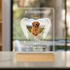 Personalized Acrylic Commemorative Pet Frame with Customized Photos And Text - Angel Wing Design, Desktop Display, Durable Souvenir, Suitable for Mourning Families, Modern, Suitable for Dogs And Cats, Pet Souvenir