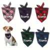 [Customized]Custom Plaid Dog Scarf Bandana Personalized Name Dog Pet Bib Collar Lovely Gift for Small Medium Large Dog Neckerchief