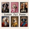 1pc Custom Pet Portrait from Photo - Personalized Royal Style Suitable for Cat & Dog Memorial Canvas Print, Upload Your Own Picture for Home Decor, Birthday Gift, Pet Photo Gift for Dog Cat Owners