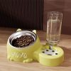 [Pet Rice Bowl] (Customized) Personalized, 1pc, Pet Rice Bowl, Cat Bowl, Dog Basin, Anti-Knock, Oblique Neck Protection, Automatic Drinking Water, Suitable for Other Small And Medium-Sized Pets Such As Cats And Dogs, Without Battery