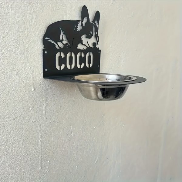 product-fancy-fda18f7c-36d9-46bb-ac49-530a897b35d9 1. Customizable stainless steel dog bowl rack - height adjustable, including a 5.51-inch diameter bowl, durable black design, perfect gift for pet enthusiasts, stylish and sturdy pet feeding solution