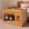 2-in-1 Cat Bed & Scratching Post - Large Summer Cooling Ventilated Cat House with Personalized Name Engraving, Durable No-Shed Material, Easy Assembly Wall-Mounted Space-Saving Design for Indoor Cats