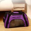 Personalized Embroidered Pet Name Portable Dog Backpack, Large Capacity Breathable Foldable Messenger Bag with Zipper Stretch Design-suitable for Most Small/medium/large Dogs and Cats, Purple/pink/black-size S/M/L