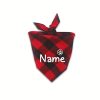 [Customized]Custom Plaid Dog Scarf Bandana Personalized Name Dog Pet Bib Collar Lovely Gift for Small Medium Large Dog Neckerchief
