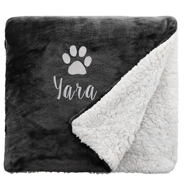 product-fancy-ff5be9ed-7f25-430f-b2f3-81ca00b78045 Dog Blanket - Cat Blanket- Personalised Dog Blanket - Puppy Blanket - Paw Print Blanket - Super Soft Pet Blanket - Embroidered Blanket