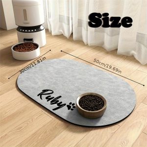 Personalized Custom Dog and Cat Food Mats, Customizable with Your Pet's Name, Non-slip and Leak-proof, Suitable for Food and Water Dog Mats, Custom Cat Floor Mats, Pet Placemats, an Ideal Gift for Pet Owners