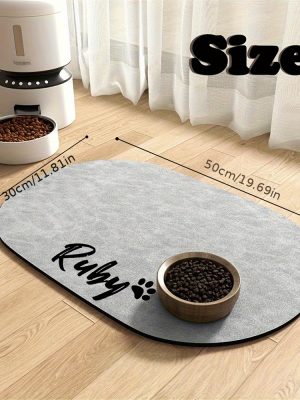 Personalized Custom Dog and Cat Food Mats, Customizable with Your Pet's Name, Non-slip and Leak-proof, Suitable for Food and Water Dog Mats, Custom Cat Floor Mats, Pet Placemats, an Ideal Gift for Pet Owners