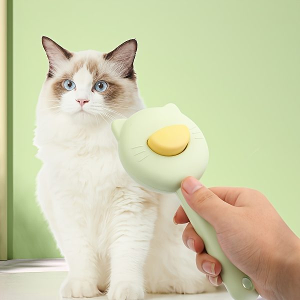 1pc Customizable Name Cat Bathing And Massage Brush - Self-Cleaning Pet Grooming Comb for Shedding, Pink And Green, Soft PP Material, Gentle on Cats, Ideal for Bathing And Hair Removal, Cat Grooming, Perfect Gift Choice