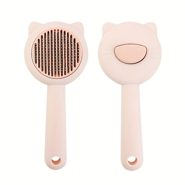1pc Customizable Name Cat Bathing And Massage Brush - Self-Cleaning Pet Grooming Comb for Shedding, Pink And Green, Soft PP Material, Gentle on Cats, Ideal for Bathing And Hair Removal, Cat Grooming, Perfect Gift Choice