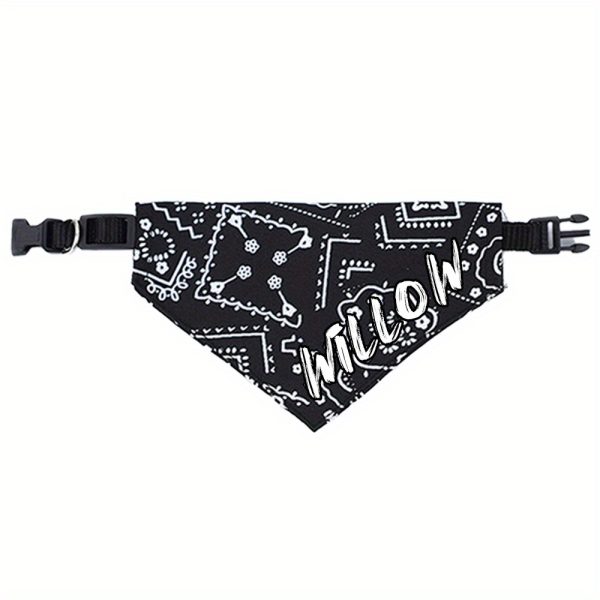 product-open-07d7f7f43eb34445a1f39a37010a81c6-goods Custom Stylish Print Dog Bandana, Personalized Adjustable Dog Collar Pet Saliva Towel Dog Costume Necklace for and Medium Sized Dogs for Stocking Stuffers, Ideal Gift for Pets