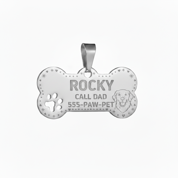 Custom Cuban Chain Dog Collar with Engravable Name and Phone Number Tag | Suitable for Small Medium Large Dogs | Pet Lover's Custom Gift · Cat Collar & Pet Identification Accessories