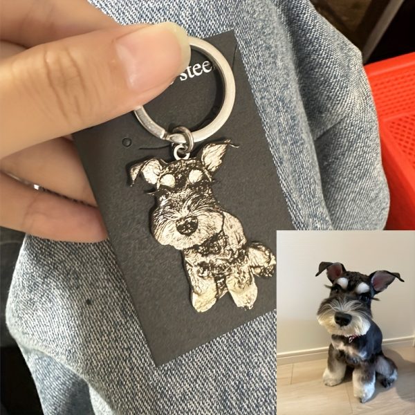 1 Personalized Pet Photo Keychain - Custom Dog and Cat Picture Keyring, Made of Durable Stainless Steel, an Ideal Gift for Pet Lovers, Perfect for Thanksgiving, Mother's Day, and Back-to-school Season, a Cute Pet Accessory