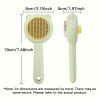 1pc Customizable Name Cat Bathing And Massage Brush - Self-Cleaning Pet Grooming Comb for Shedding, Pink And Green, Soft PP Material, Gentle on Cats, Ideal for Bathing And Hair Removal, Cat Grooming, Perfect Gift Choice