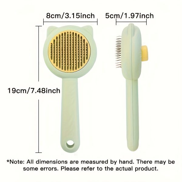 1pc Customizable Name Cat Bathing And Massage Brush - Self-Cleaning Pet Grooming Comb for Shedding, Pink And Green, Soft PP Material, Gentle on Cats, Ideal for Bathing And Hair Removal, Cat Grooming, Perfect Gift Choice