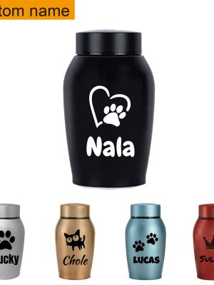 Personalized Pet Urn Thread Design On The Top Dog Urn Stainless Steel Material Cat Urns