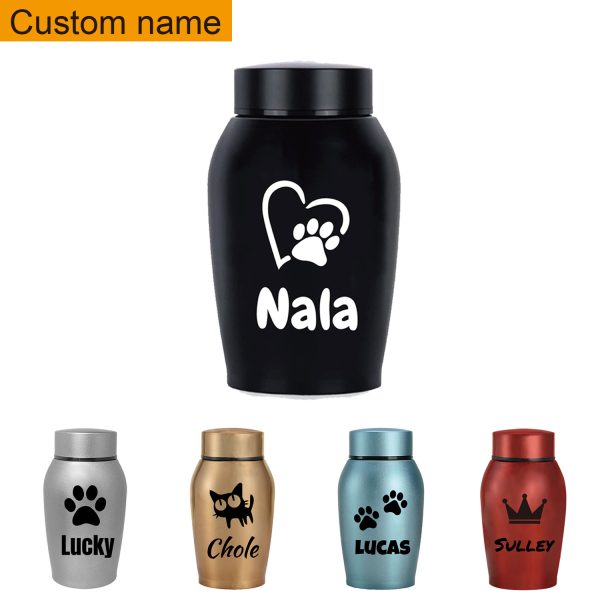 Personalized Pet Urn Thread Design On The Top Dog Urn Stainless Steel Material Cat Urns
