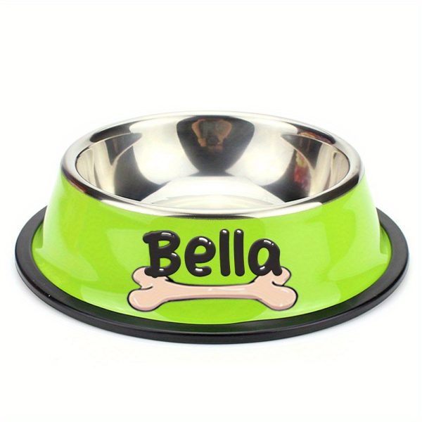 Personalized Anti Slip Stainless Steel Pet Bowl with Custom Name - Perfect for Cats And Dogs, Perfect for Food And Water Supply