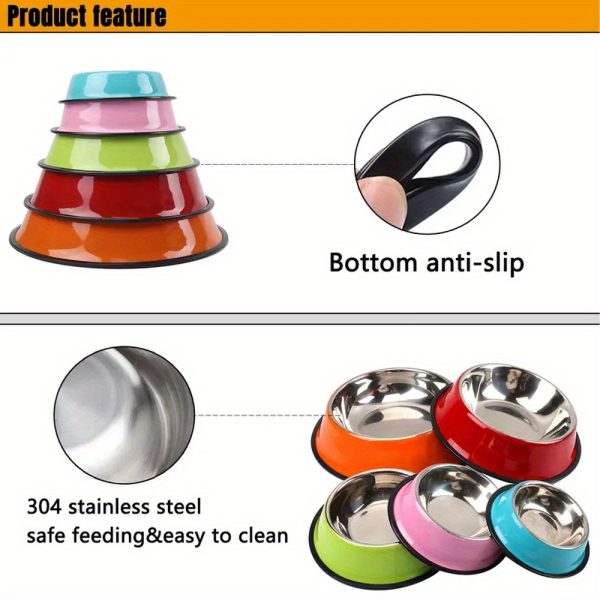 Personalized Anti Slip Stainless Steel Pet Bowl with Custom Name - Perfect for Cats And Dogs, Perfect for Food And Water Supply