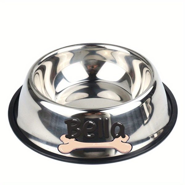 Personalized Anti Slip Stainless Steel Pet Bowl with Custom Name - Perfect for Cats And Dogs, Perfect for Food And Water Supply