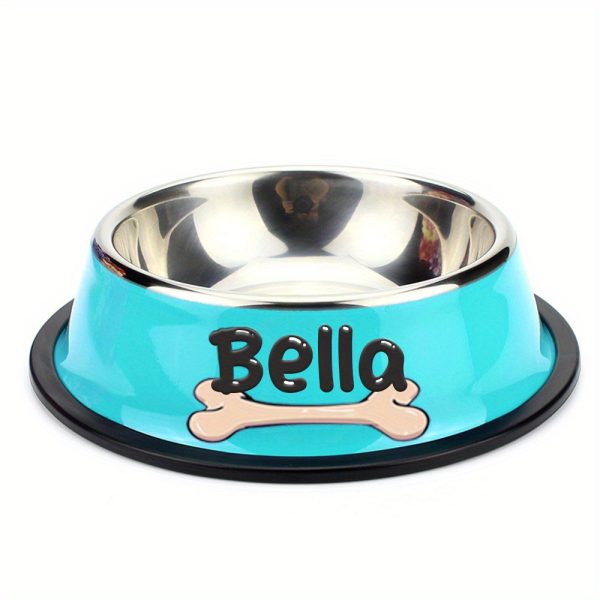 Personalized Anti Slip Stainless Steel Pet Bowl with Custom Name - Perfect for Cats And Dogs, Perfect for Food And Water Supply