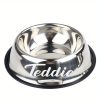 Personalized Anti Slip Stainless Steel Pet Bowl with Custom Name - Perfect for Cats And Dogs, Perfect for Food And Water Supply