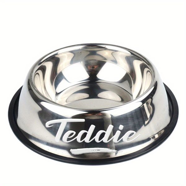 Personalized Anti Slip Stainless Steel Pet Bowl with Custom Name - Perfect for Cats And Dogs, Perfect for Food And Water Supply
