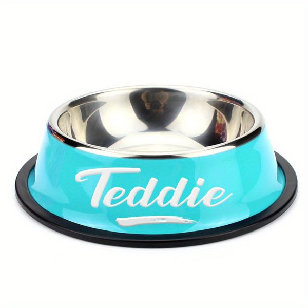 Personalized Anti Slip Stainless Steel Pet Bowl with Custom Name - Perfect for Cats And Dogs, Perfect for Food And Water Supply