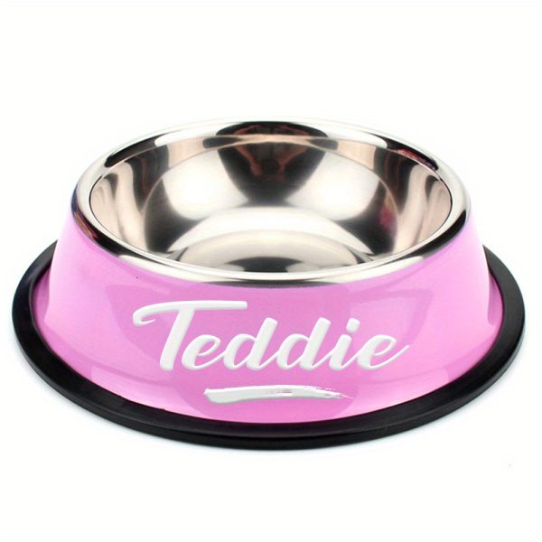 Personalized Anti Slip Stainless Steel Pet Bowl with Custom Name - Perfect for Cats And Dogs, Perfect for Food And Water Supply