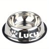 Personalized Anti Slip Stainless Steel Pet Bowl with Custom Name - Perfect for Cats And Dogs, Perfect for Food And Water Supply